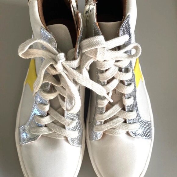 DV Dolce Vita Women's Alvira Lace-Up High-Top Sneakers White Leopard Size 6 - Picture 5 of 8